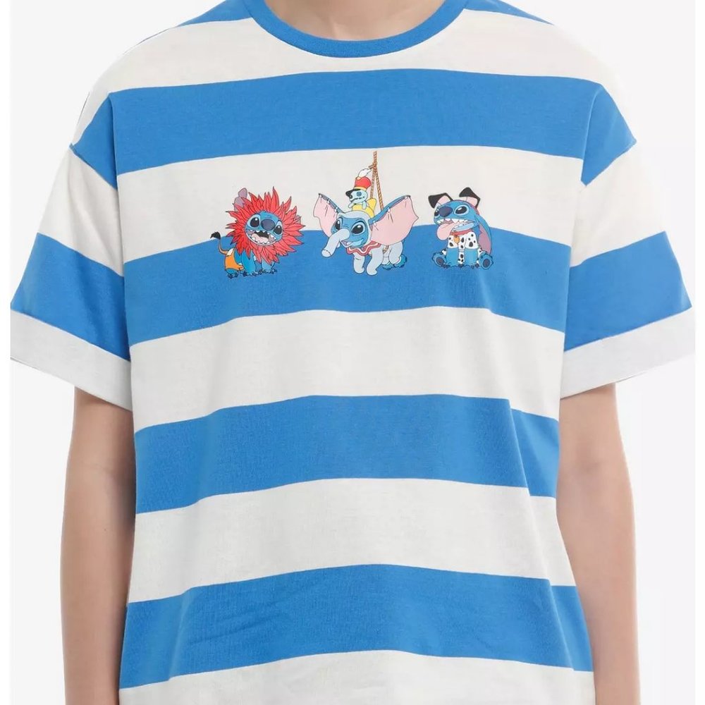 Disney Her Universe Stitch Character Mashup Stripe Girls Oversized T-Shirt